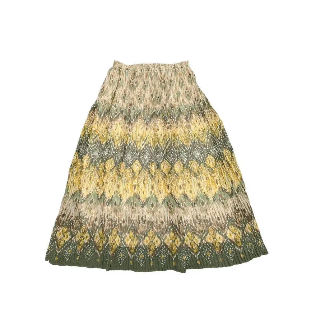 Alfred Dunner Women's Green and Yellow Skirt Women's 6P